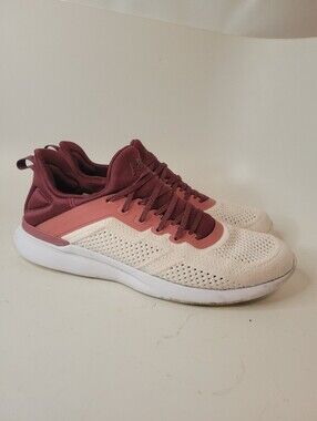 APL Techloom Tracer Knit Top Training Sneakers in Maroon and Cream